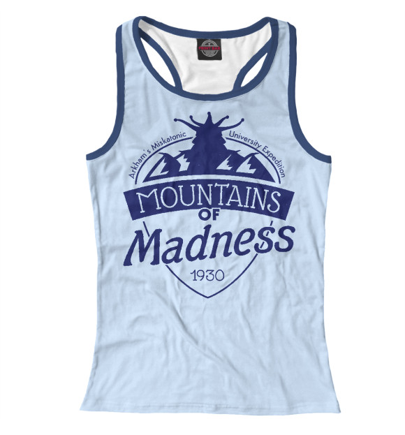 Женская майка-борцовка с изображением Хребты безумия цвета Белый