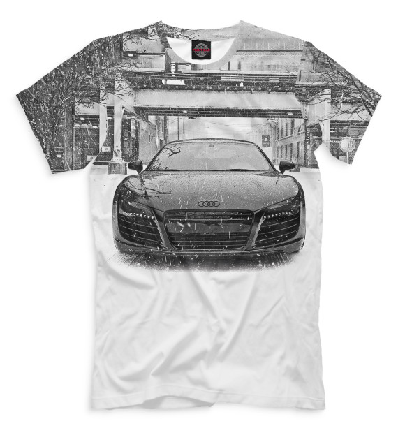 Мужская футболка с изображением Audi цвета Серый