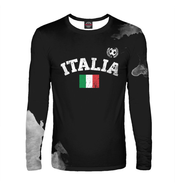 Мужской лонгслив с изображением Italia Soccer цвета Белый
