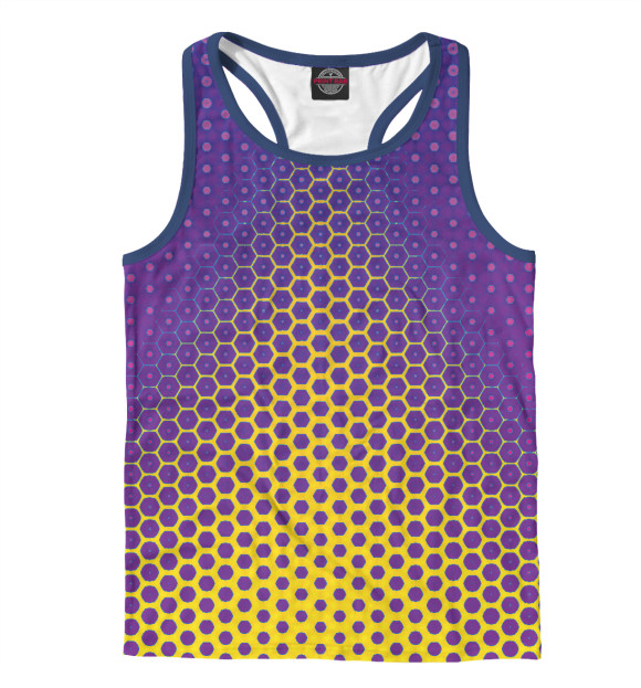 Мужская майка-борцовка с изображением психоделическая мозайка цвета Белый