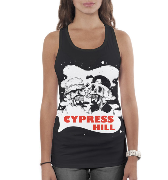 Женская майка-борцовка с изображением Cypress Hill цвета Белый