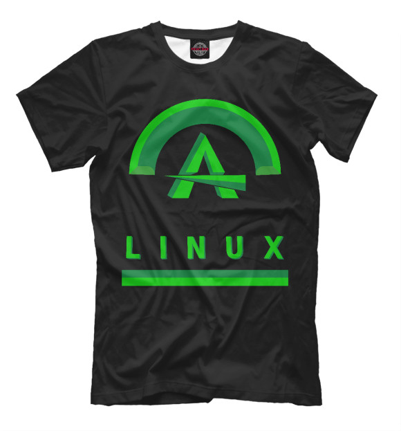 Мужская футболка с изображением Линукс цвета Белый