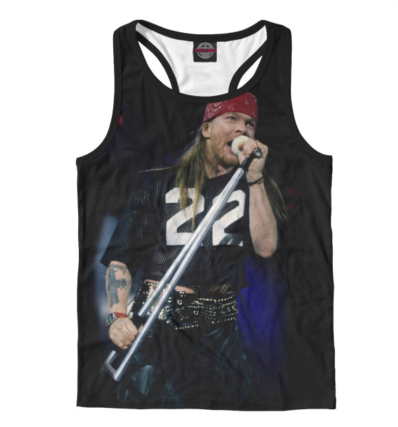 Мужская майка-борцовка с изображением Axl Rose цвета Белый