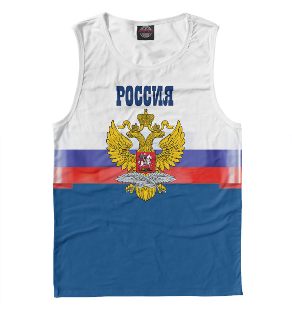 Майка для мальчика с изображением Герб России цвета Белый