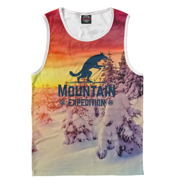 Майка для мальчика с изображением Mountain Expedition цвета Белый