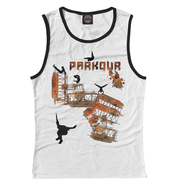 Майка для девочки с изображением Паркур цвета Белый