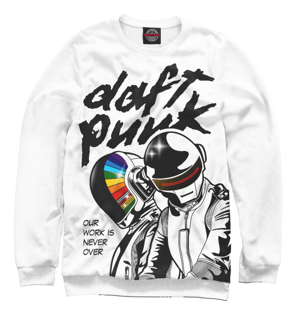 Свитшот для девочек с изображением Daft Punk цвета Белый