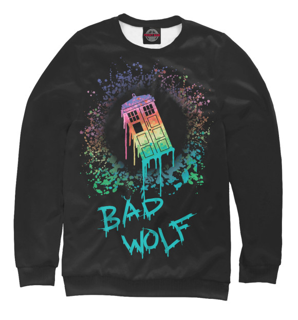 Свитшот для мальчиков с изображением Bad wolf цвета Белый