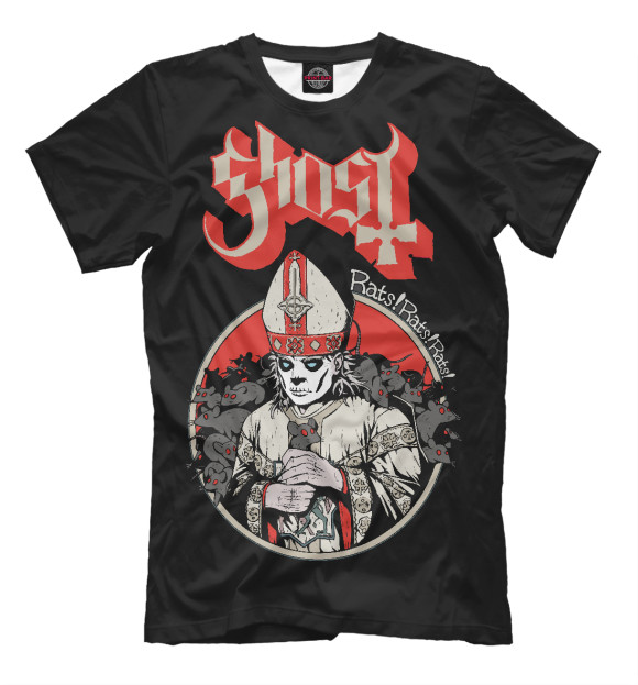 Мужская футболка с изображением Ghost цвета Белый