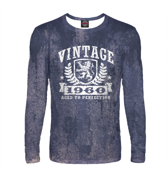 Мужской лонгслив с изображением Vintage 1960 цвета Белый