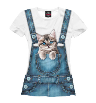 Женская футболка Котёнок в кормашке