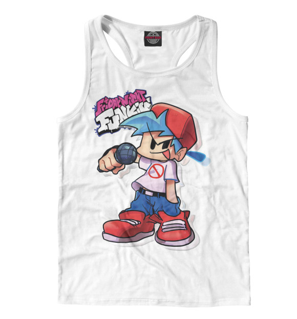 Мужская майка-борцовка с изображением FNF Бойфренд цвета Белый