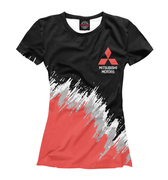 Женская футболка с изображением Mitsubishi цвета Белый