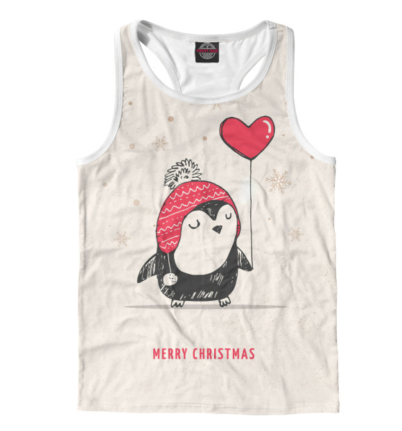 Мужская майка-борцовка с изображением Cutie Little Penguin цвета Белый