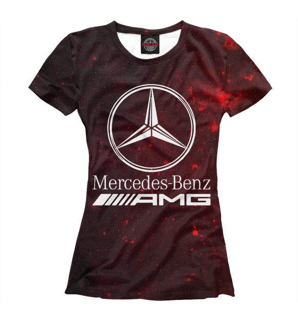 Женская футболка с изображением Mersedes-Benz AMG цвета Белый