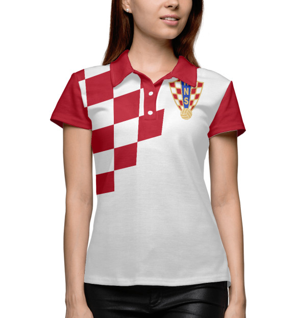 Женское поло с изображением Хорватия цвета Белый