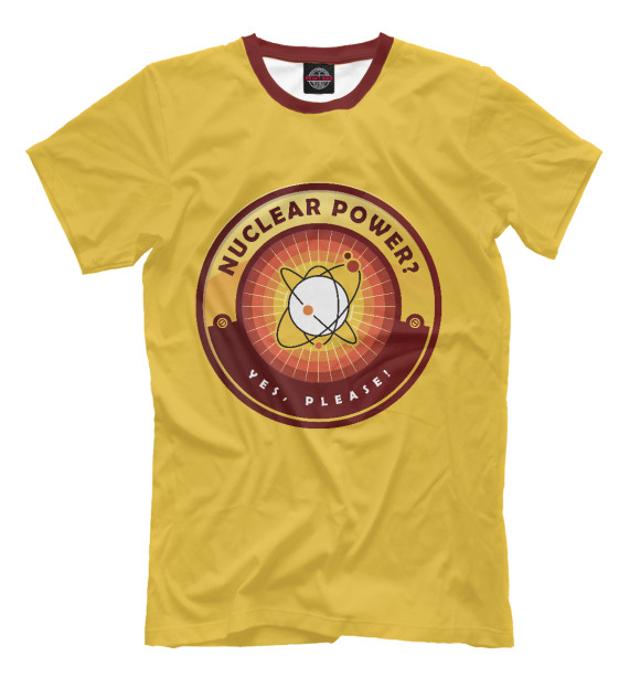 Мужская футболка с изображением Ядерная энергия цвета Белый