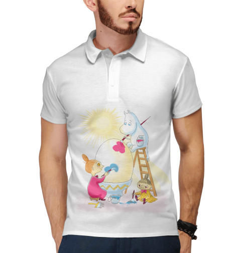 

Поло Print Bar, Белый, Муми-Пасха