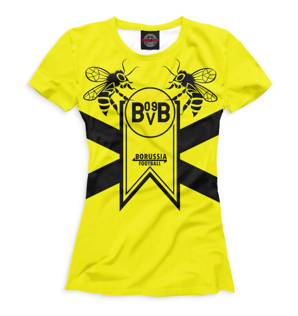 Женская футболка с изображением Borussia цвета Белый