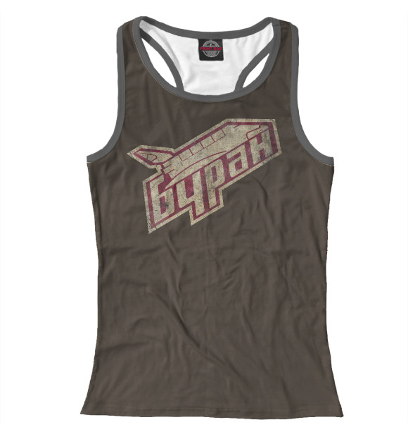 Женская майка-борцовка с изображением Буран цвета Белый