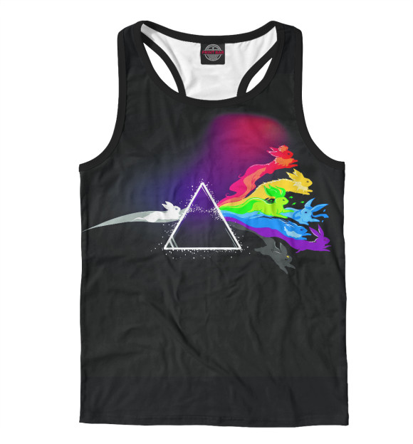 Мужская майка-борцовка с изображением Pink Floyd bunny цвета Белый