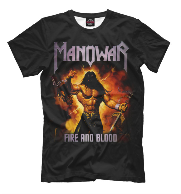 Футболка для мальчиков с изображением Manowar цвета Черный