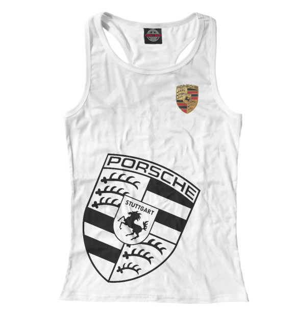 Женская майка-борцовка с изображением Porsche цвета Белый