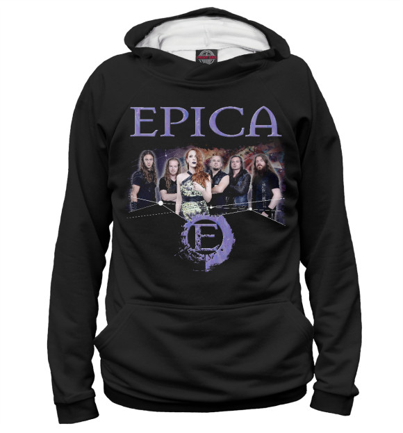 Мужское худи с изображением EPICA цвета Белый