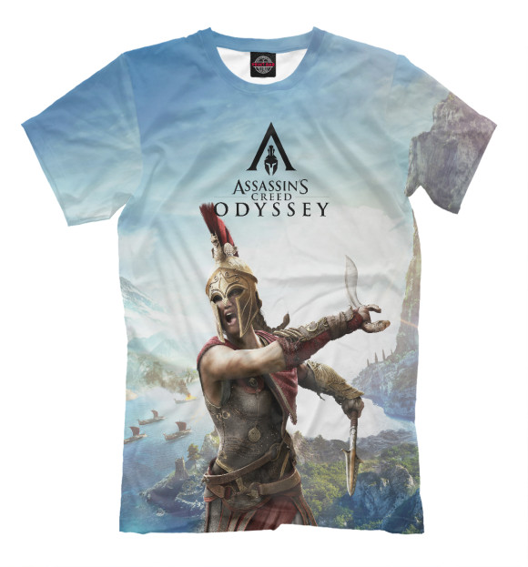 Мужская футболка с изображением Assassin's Creed Odyssey цвета Молочно-белый