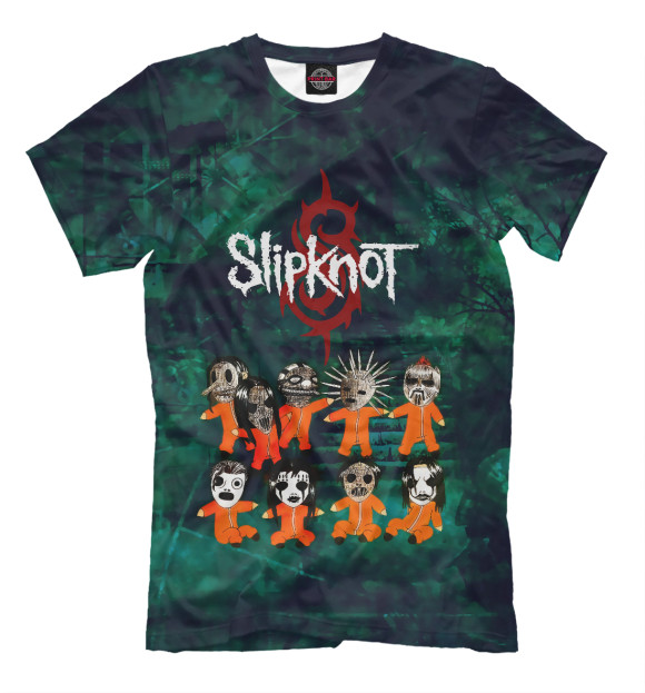 Мужская футболка с изображением Slipknot цвета Темно-зеленый