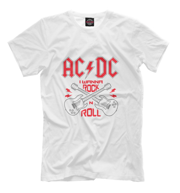 Мужская футболка с изображением AC/DC цвета Белый
