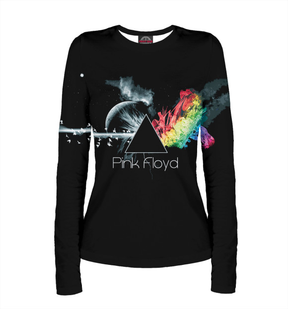 Женский лонгслив с изображением Pink Floyd цвета Белый