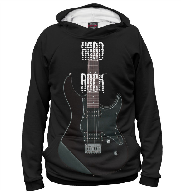 Женское худи с изображением Hard Rock гитара цвета Белый