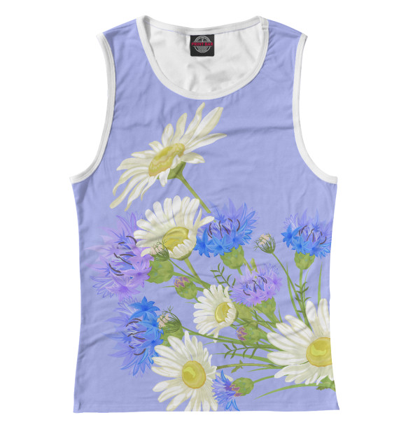 Майка для девочки с изображением Ромашки цвета Белый