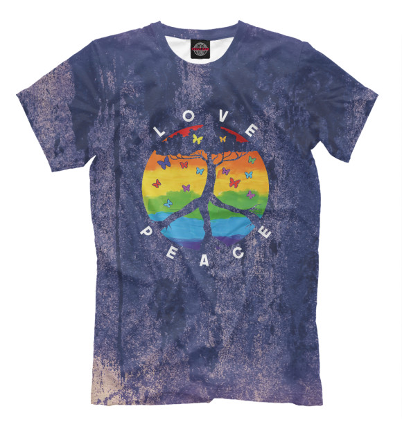 Футболка для мальчиков с изображением Pride Month Peace Love цвета Белый