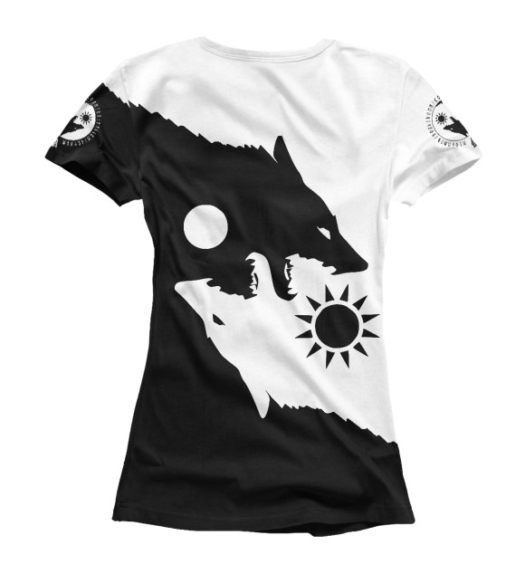 Женская футболка с изображением Душа волка цвета Белый