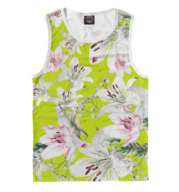 Майка для мальчика с изображением Сад лилий цвета Белый
