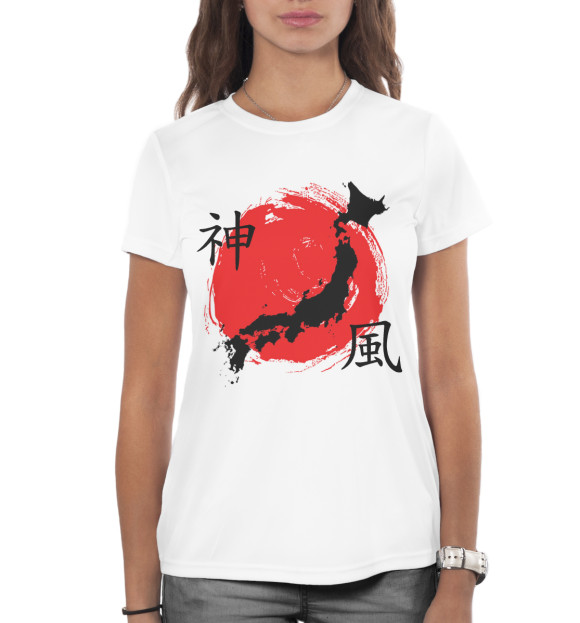 Женская футболка с изображением Япония цвета Белый