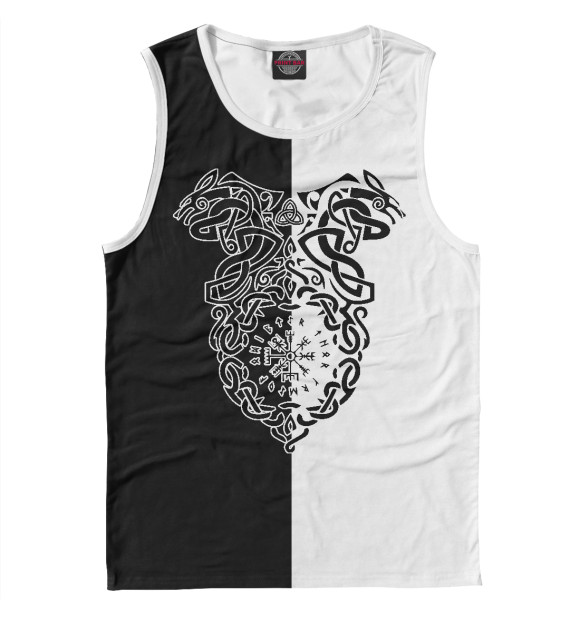 Мужская майка с изображением Vegvisir цвета Белый