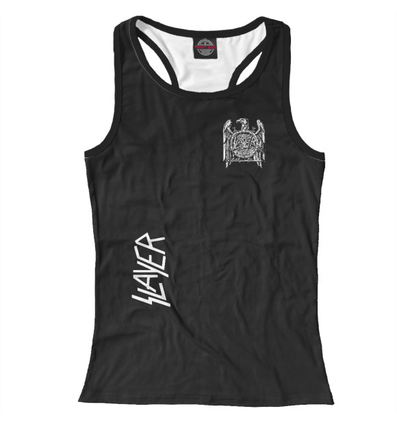 Женская майка-борцовка с изображением Slayer цвета Белый