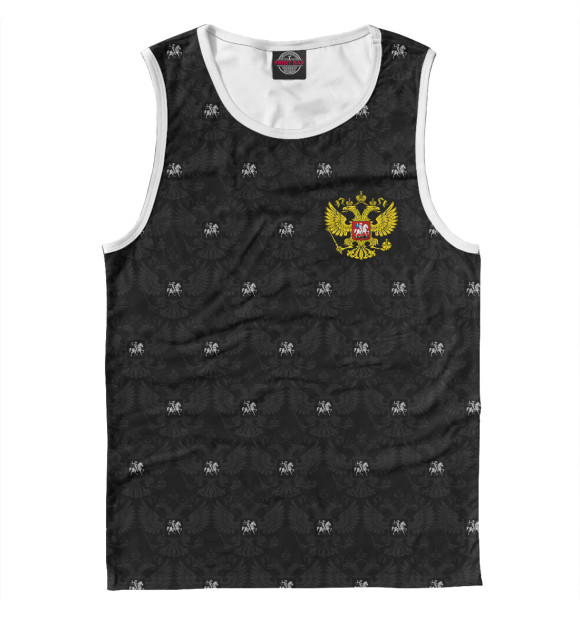 Майка для мальчика с изображением Герб РФ Pattern цвета Белый