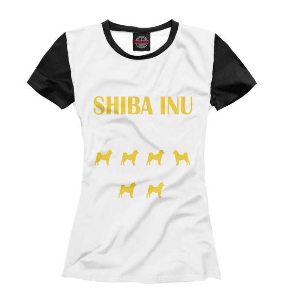 Женская футболка с изображением shiba inu цвета Белый