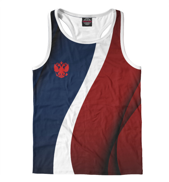 Мужская майка-борцовка с изображением Герб России цвета Белый