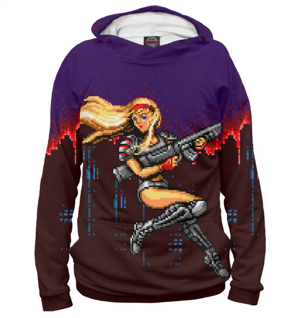 Женское худи с изображением Contra Hard Corps: Sheena цвета Белый