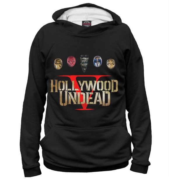 Худи для девочки с изображением Hollywood Undead Five цвета Белый