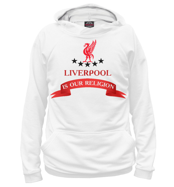Женское худи с изображением Liverpool цвета Белый
