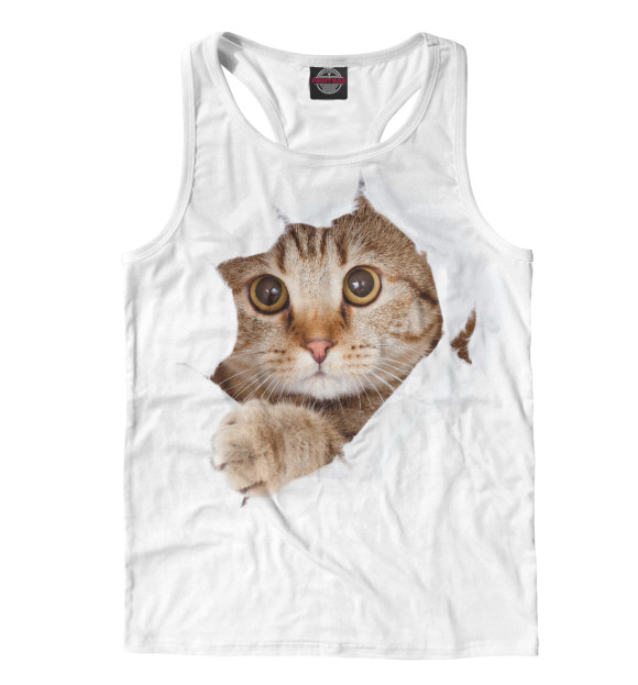 Мужская майка-борцовка с изображением Ку-Ку цвета Белый