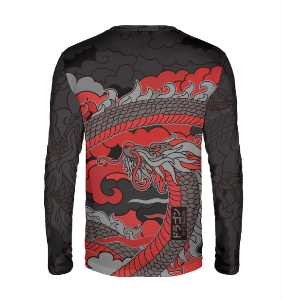 Мужской лонгслив с изображением Дракон цвета Белый