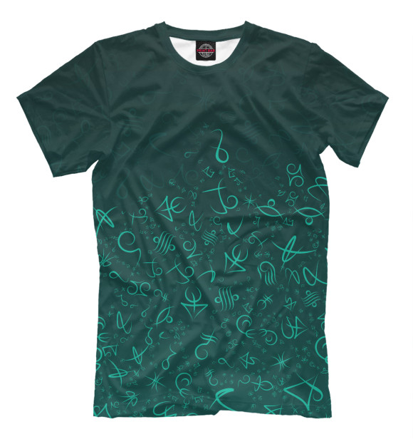 Мужская футболка с изображением Беспорядок цвета Темно-зеленый