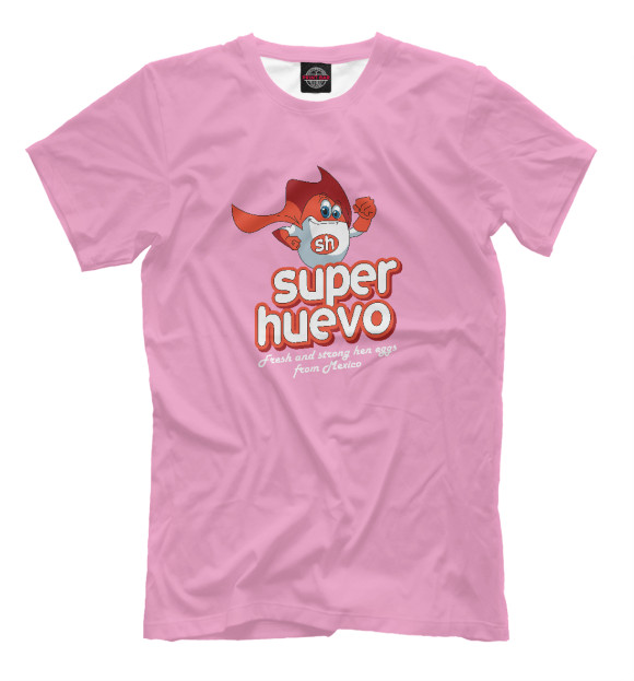 Мужская футболка с изображением Super Huevo цвета Белый